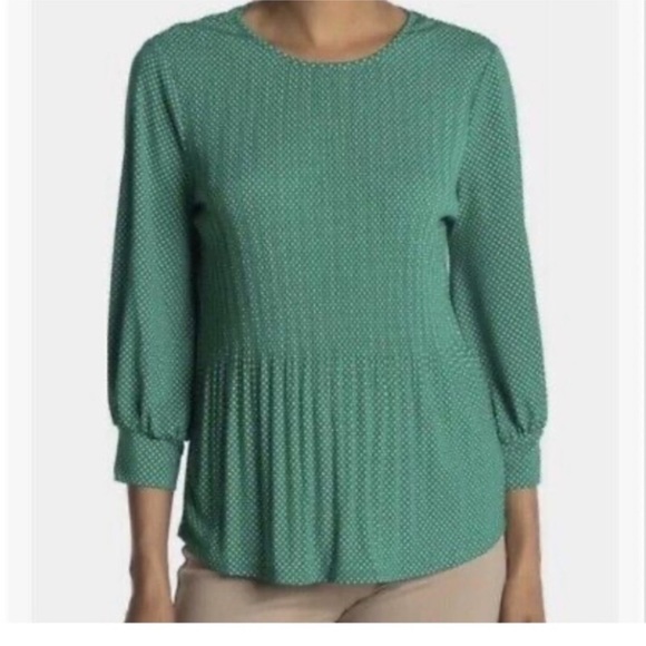 Adrianna Papell Green Polka dots Blouse - Picture 2 of 8